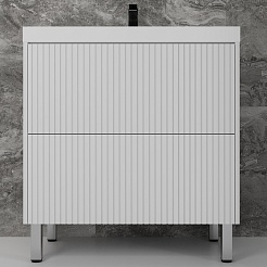 Style Line Мебель для ванной Стокгольм 80 белый рифленый софт – фотография-3